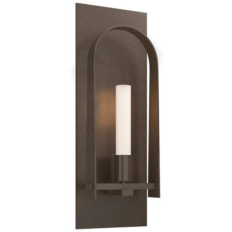 Image 1 Triomphe 14.8" High Bronze Accented Bronze Sconce With Frosted Glass S