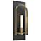 Triomphe 14.8" High Modern Brass Accented Ink Sconce w/ Frosted Glass 