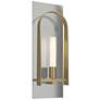Triomphe 14.8" High Modern Brass Accented Sterling Sconce w/ Frosted S