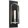 Triomphe 14.8" High Sterling Accented Black Sconce With Frosted Glass 