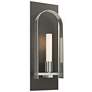 Triomphe 14.8" High Sterling Accented Dark Smoke Sconce w/ Frosted Sha