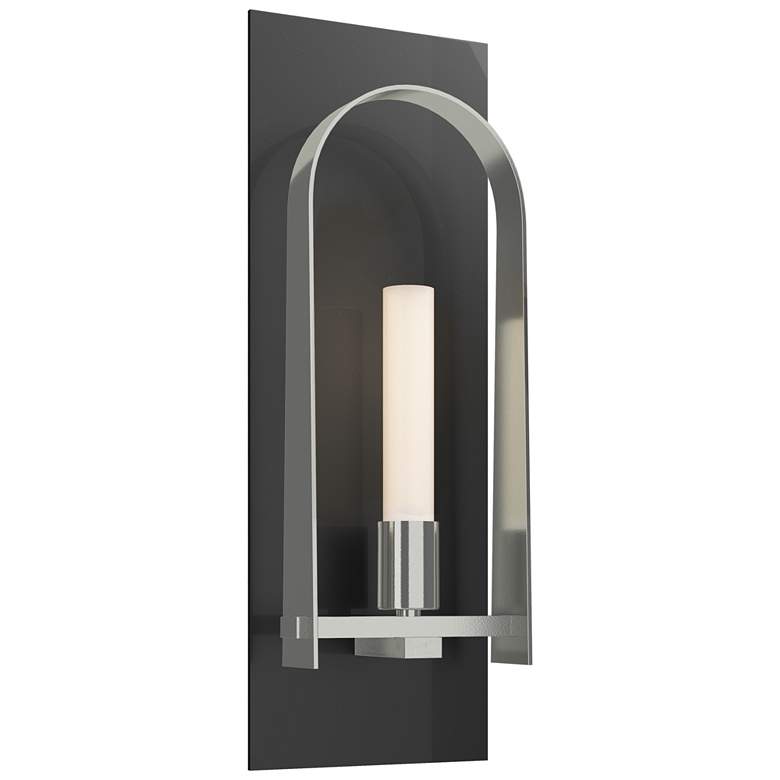 Image 1 Triomphe 14.8 inch High Sterling Accented Ink Sconce With Frosted Glass Sh