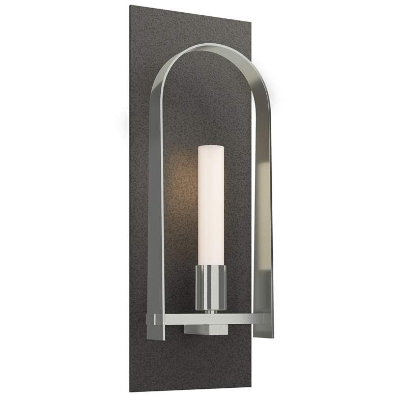 Image 1 Triomphe 14.8 inch High Sterling Accented Natural Iron Sconce w/ Frosted S