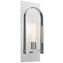 Triomphe 14.8" High Sterling Accented White Sconce With Frosted Glass 