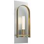 Triomphe 14.8"H Brass Accented Vintage Platinum Sconce w/ Frost Shade