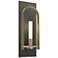 Triomphe 14.8"H Modern Brass Accented Natural Iron Sconce w/ Frosted S