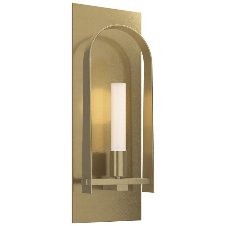 Image 1 Triomphe 14.8"H Modern Brass Sconce w/ Frosted Shade