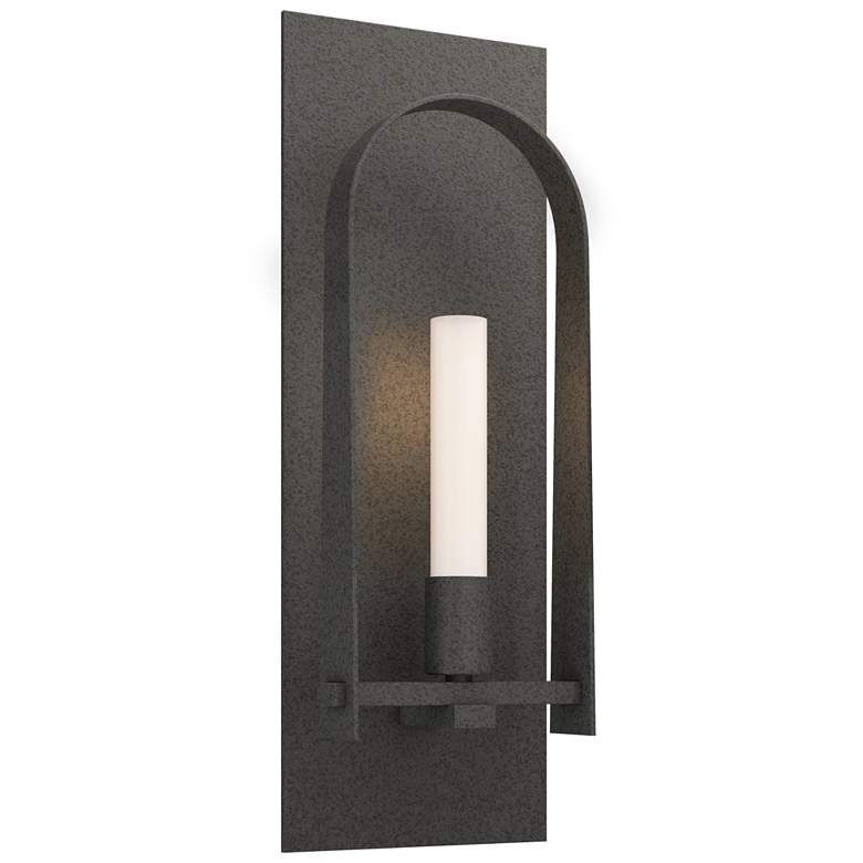 Image 1 Triomphe 14.8 inchH Natural Iron Accented Natural Iron Sconce w/ Frosted S