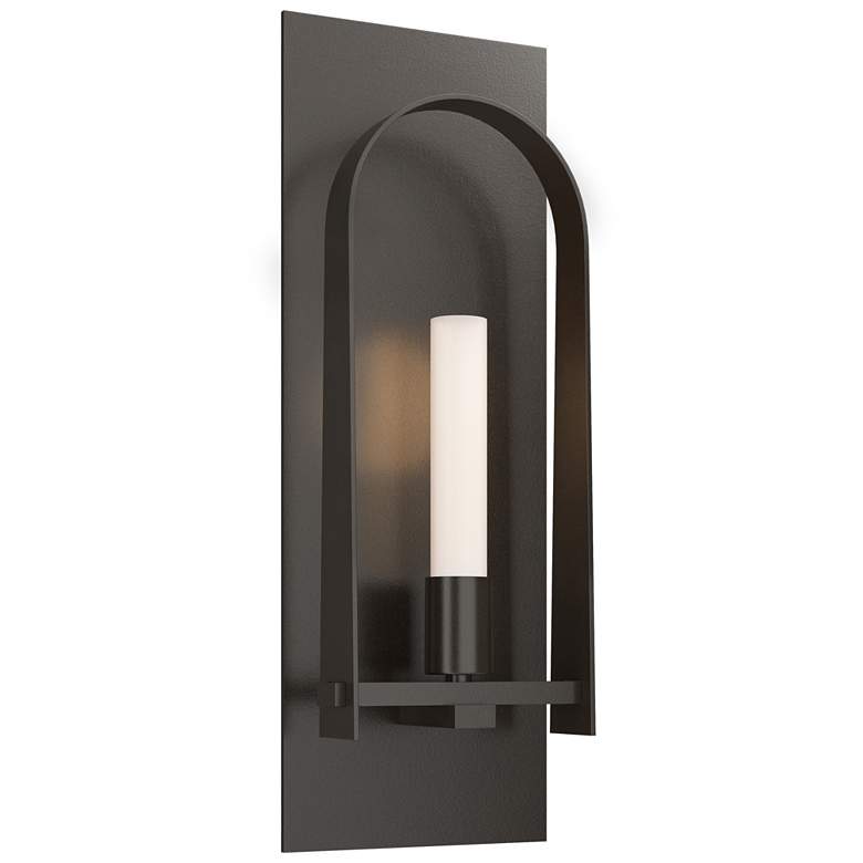 Image 1 Triomphe 14.8 inchH Oiled Bronze Sconce w/ Frost Shade