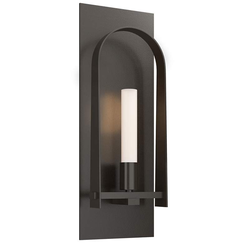 Image 1 Triomphe 14.8"H Oiled Bronze Sconce w/ Frost Shade