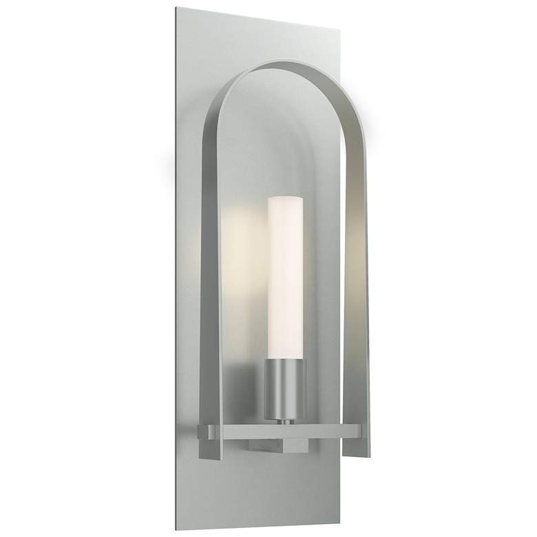 Image 1 Triomphe 14.8 inchH Platinum Accented Vintage Platinum Sconce w/ Frost Sha