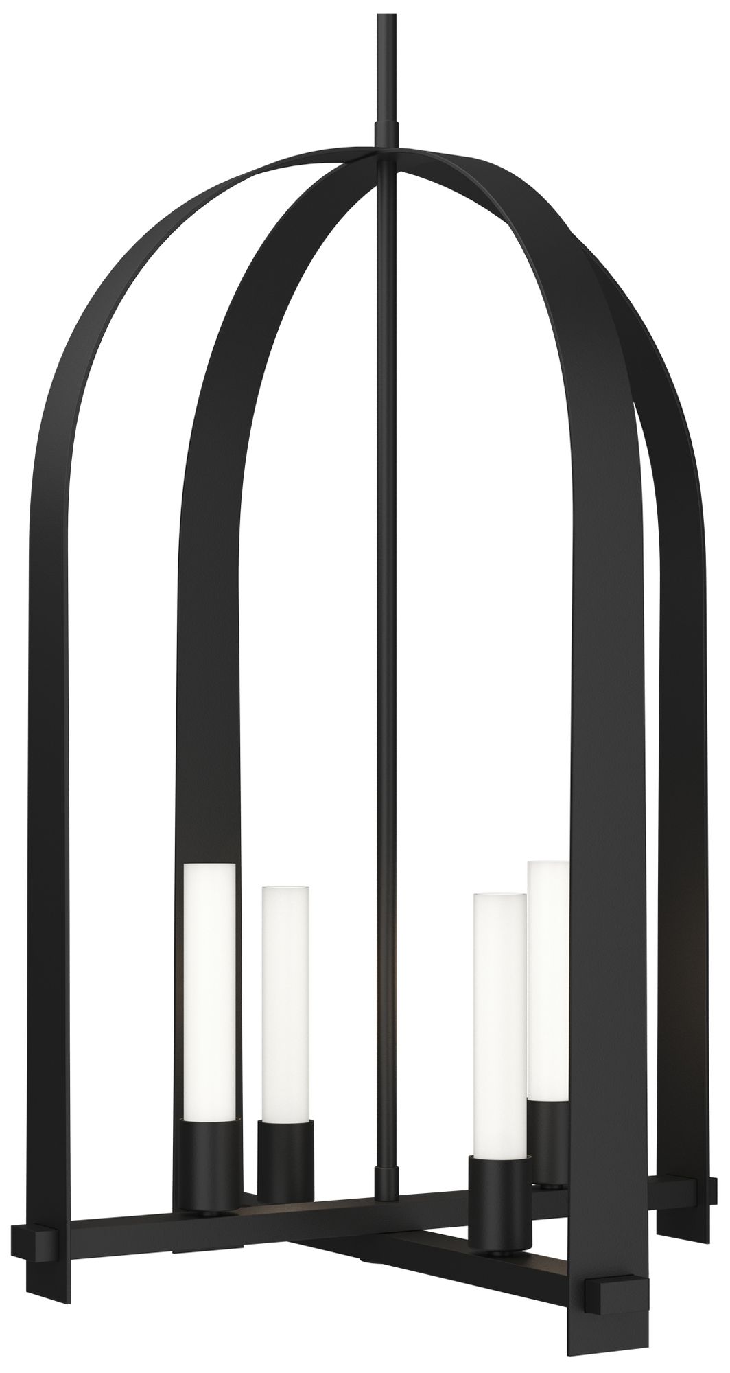 Triomphe 17" Wide 4-Light Black Pendant w/ Frosted Glass