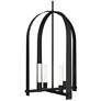 Triomphe 17" Wide 4-Light Black Pendant With Frosted Glass Shade
