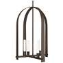 Triomphe 17" Wide 4-Light Bronze Pendant With Frosted Glass Shade