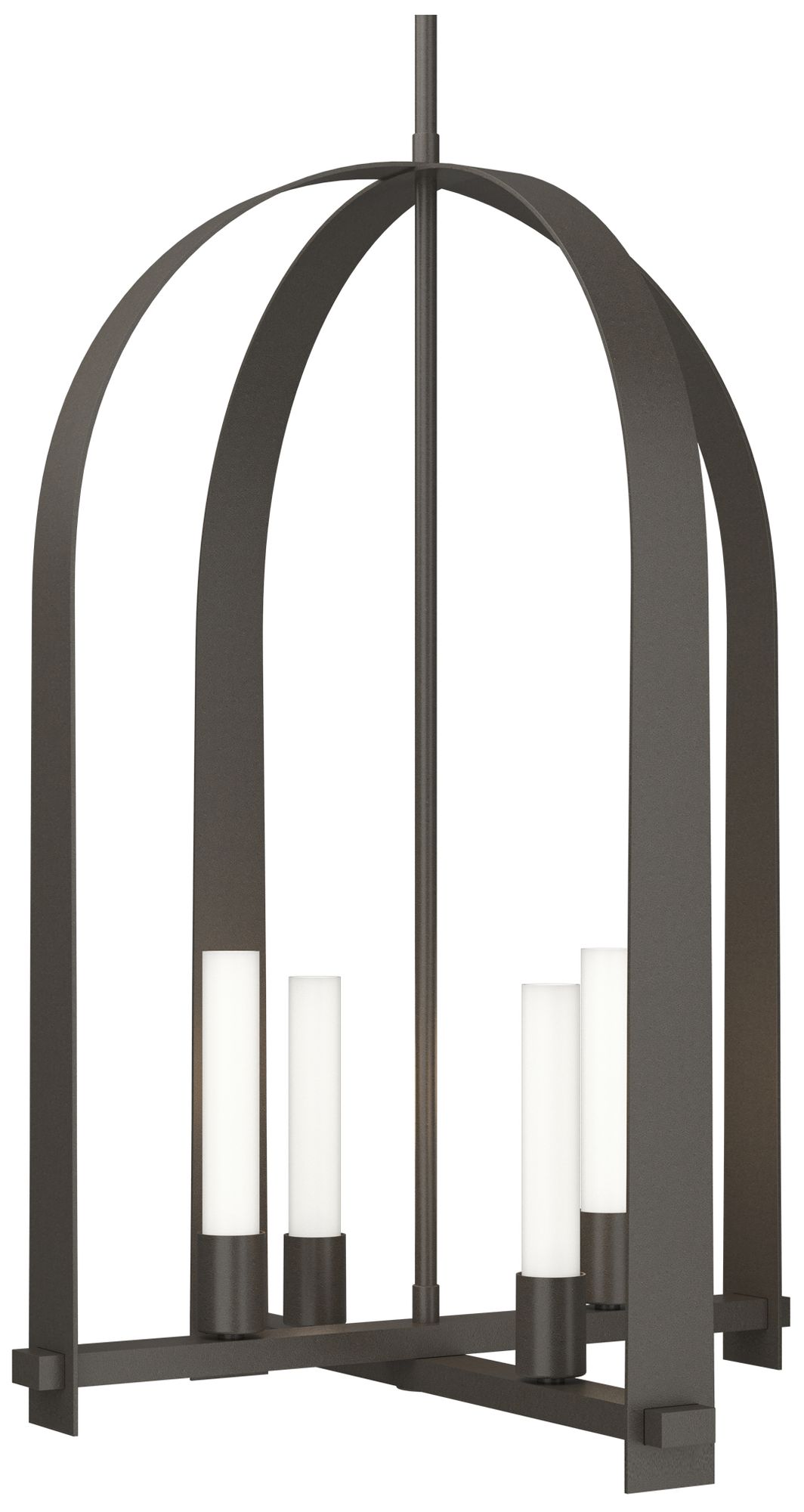 Triomphe 17" Wide 4-Light Dark Smoke Pendant w/ Frosted Glass