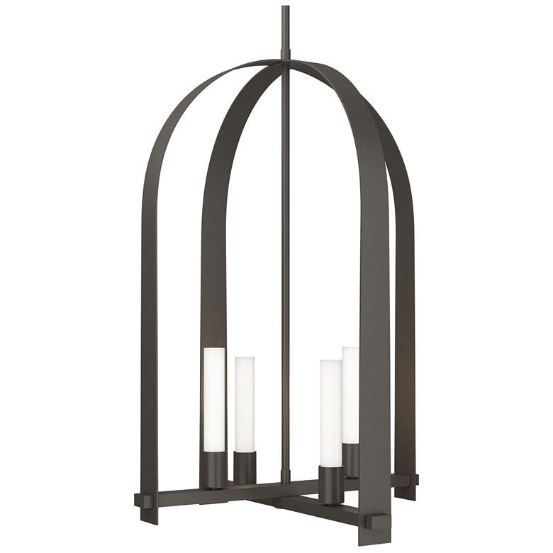 Image 1 Triomphe 17 inch Wide 4-Light Dark Smoke Pendant With Frosted Glass Shade