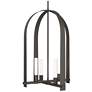 Triomphe 17" Wide 4-Light Dark Smoke Pendant With Frosted Glass Shade