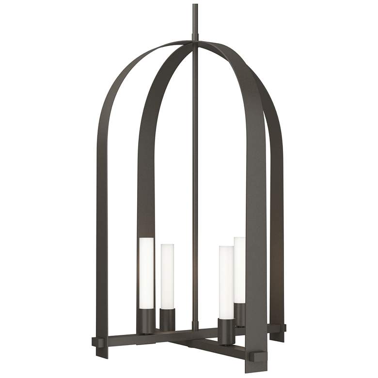 Image 1 Triomphe 17" Wide 4-Light Dark Smoke Pendant With Frosted Glass Shade