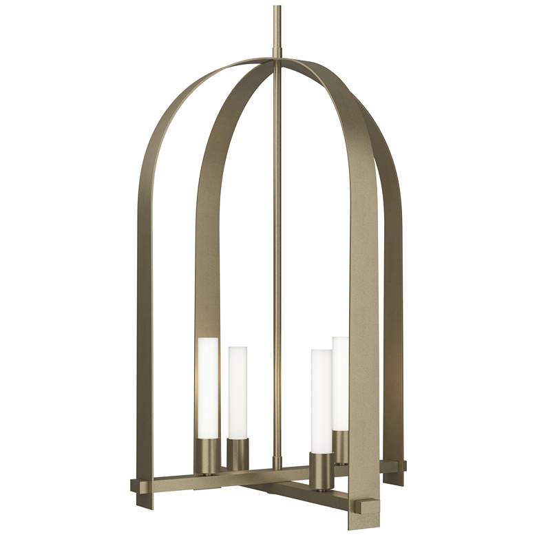 Image 1 Triomphe 17" Wide 4-Light Soft Gold Pendant With Frosted Glass Shade
