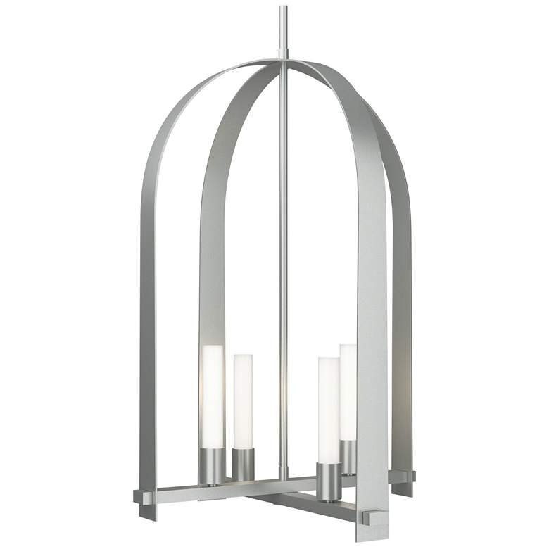 Image 1 Triomphe 17" Wide 4-Light Vintage Platinum Pendant With Frosted Glass