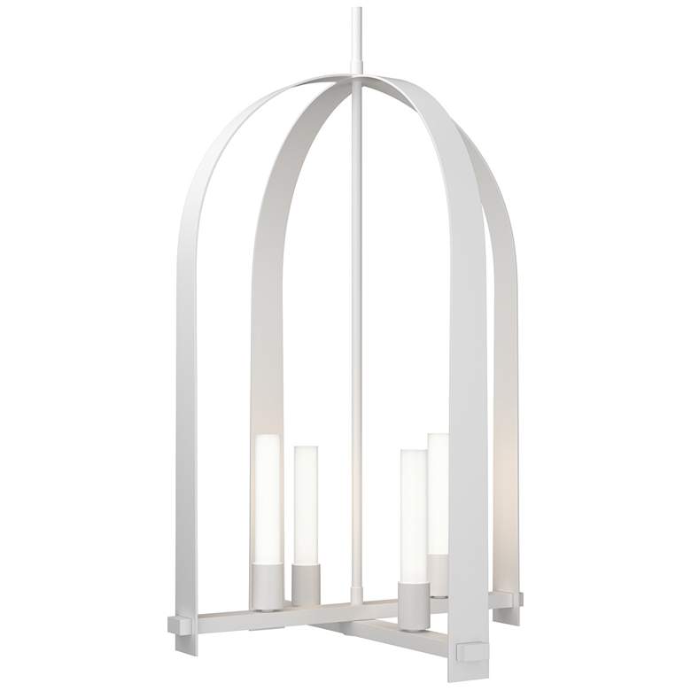 Image 1 Triomphe 17" Wide 4-Light White Pendant With Frosted Glass Shade