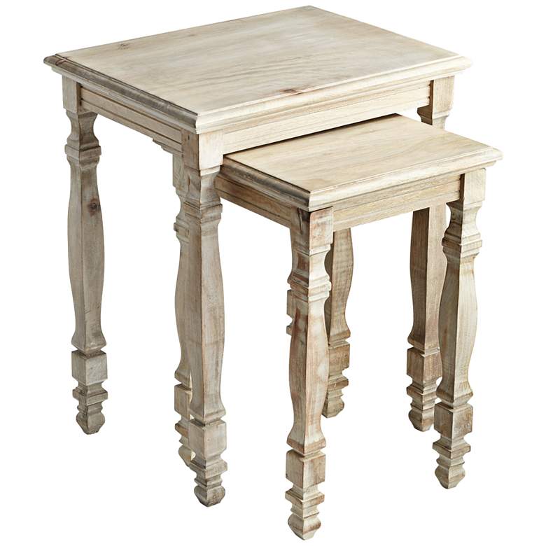 Image 1 Triomphe 18 1/2 inch Wide White Wood Nesting Tables 2-Piece Set