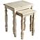 Triomphe 18 1/2" Wide White Wood Nesting Tables 2-Piece Set
