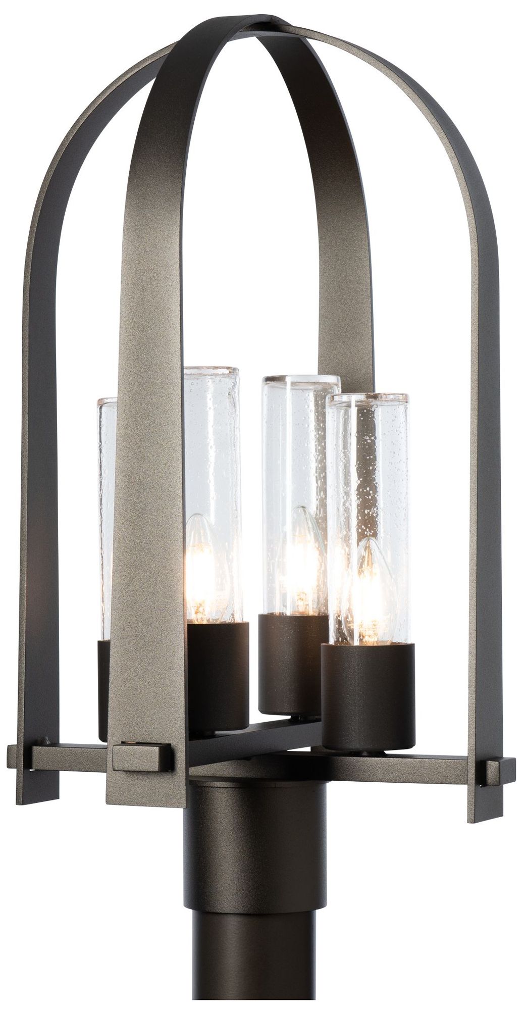 Triomphe 21.5"H Oil Rubbed Bronze Post Light w/ Seeded Glass Made to Order