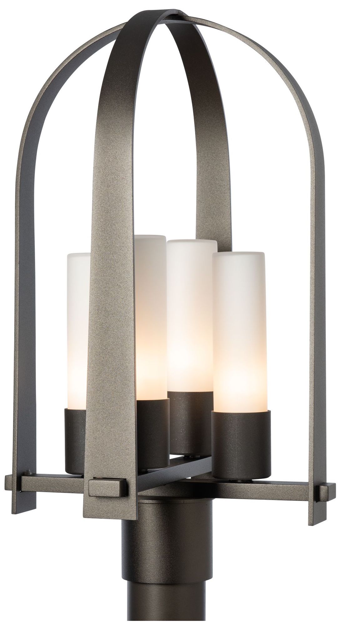 Triomphe 21.5"H Oil Rubbed Bronze Post Light With Opal Glass Made to Order
