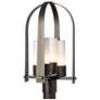 Triomphe 21.5" High Oil Rubbed Bronze Post Light With Opal Glass Shade