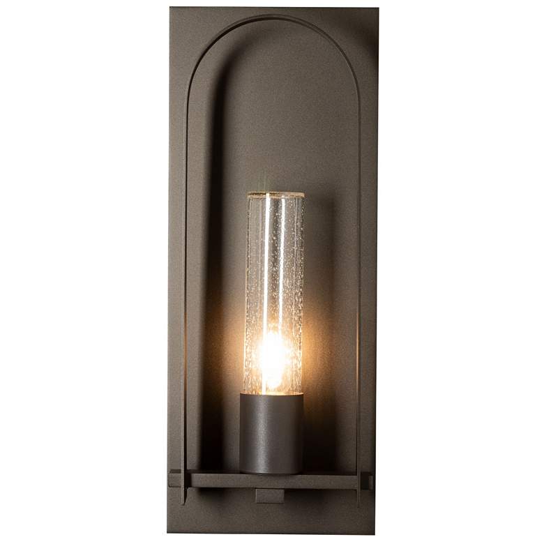 Image 1 Triomphe 24"H Oil Rubbed Bronze 60W Outdoor Sconce With Opal Glass Sha
