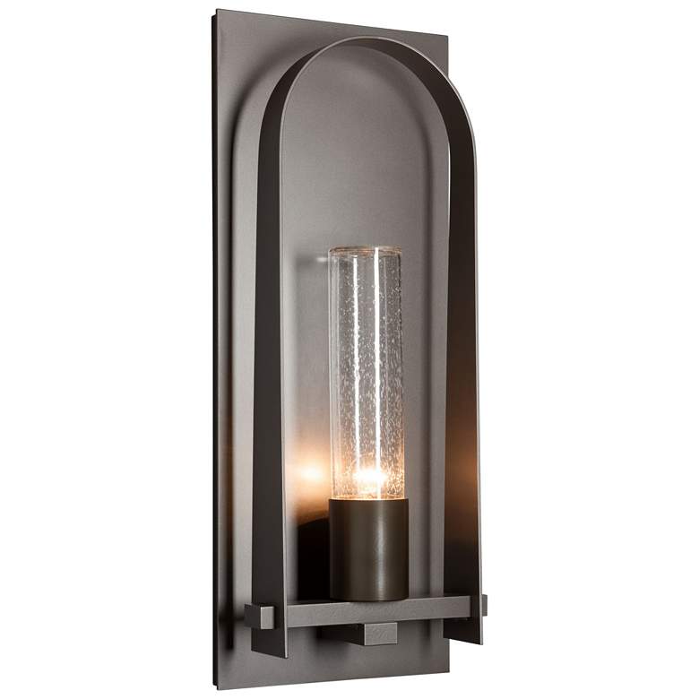Image 1 Triomphe 27.2"H Coastal Dark Smoke 100W Outdoor Sconce w/ Seeded Shade