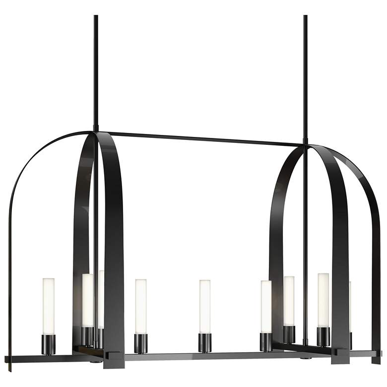 Image 1 Triomphe 41" Wide 9-Light Ink Linear Pendant With Frosted Glass Shade