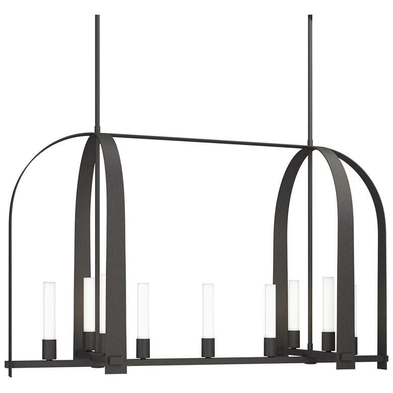 Image 1 Triomphe 41" Wide 9-Light Natural Iron Linear Pendant w/ Frosted Shade