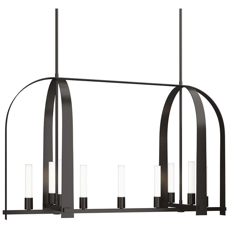 Image 1 Triomphe 41" Wide 9-Light Oil Rubbed Bronze Linear Pendant w/ Frosted