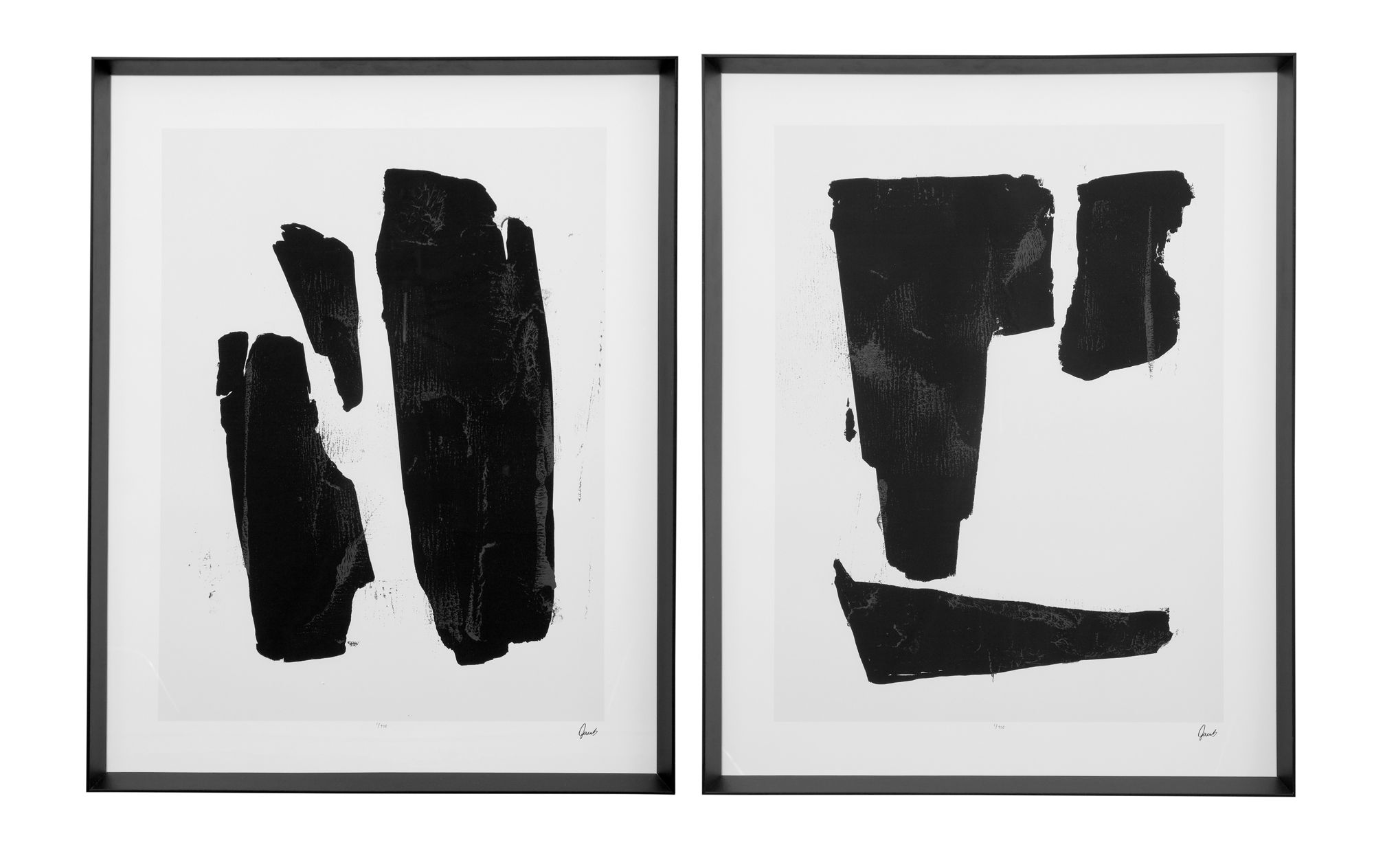 Image 3 Triple Block Print II Black And White Framed Print more views