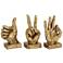 Triple Digits 7" High Gestural Hand Sculpture 3-Piece Set