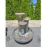 Triple Fluted 36" High Bronze Patina Outdoor LED Fountain
