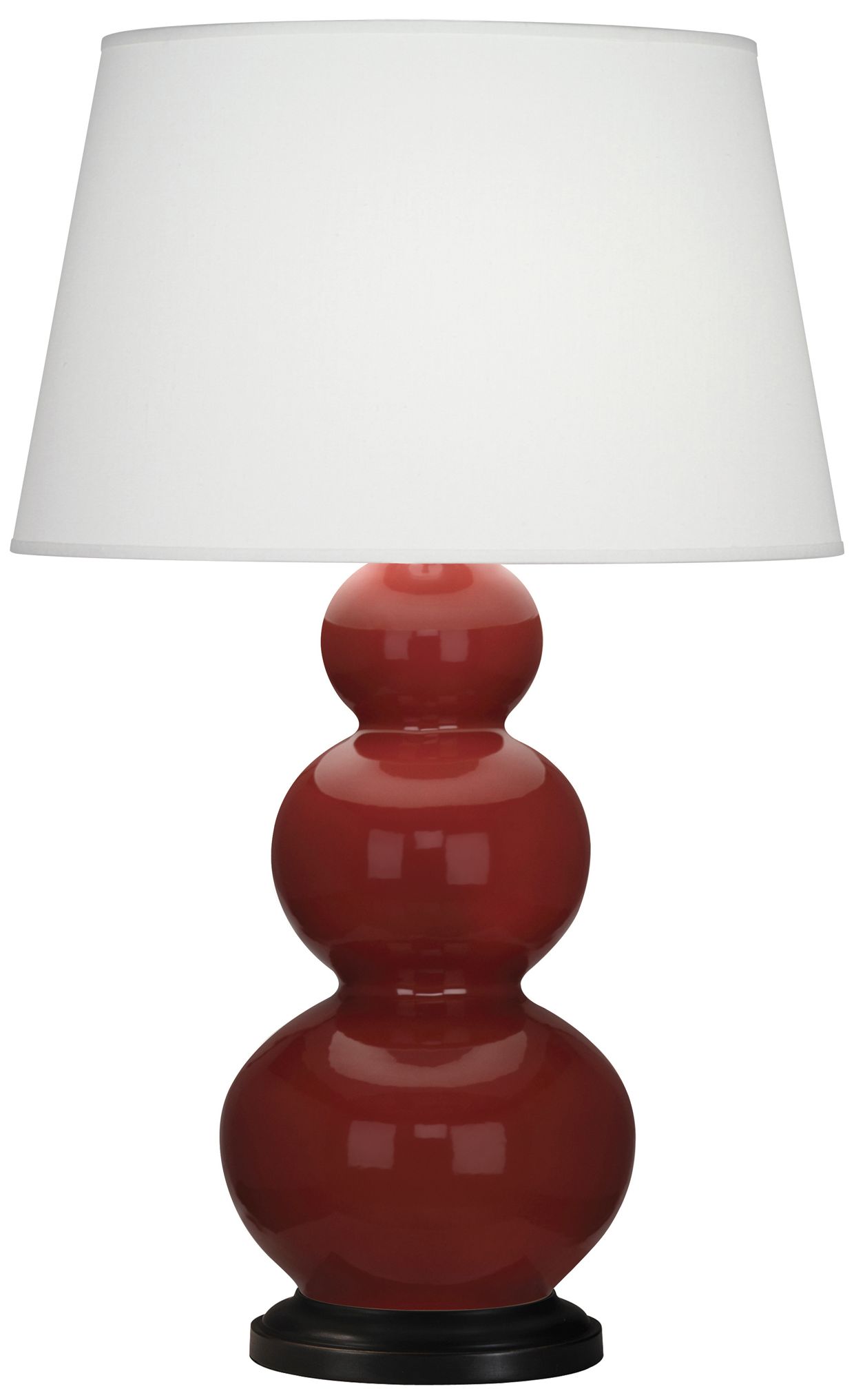 Triple Gourd 32.75"H Oxblood Deep Patina Bronze Table Lamp Made to Order