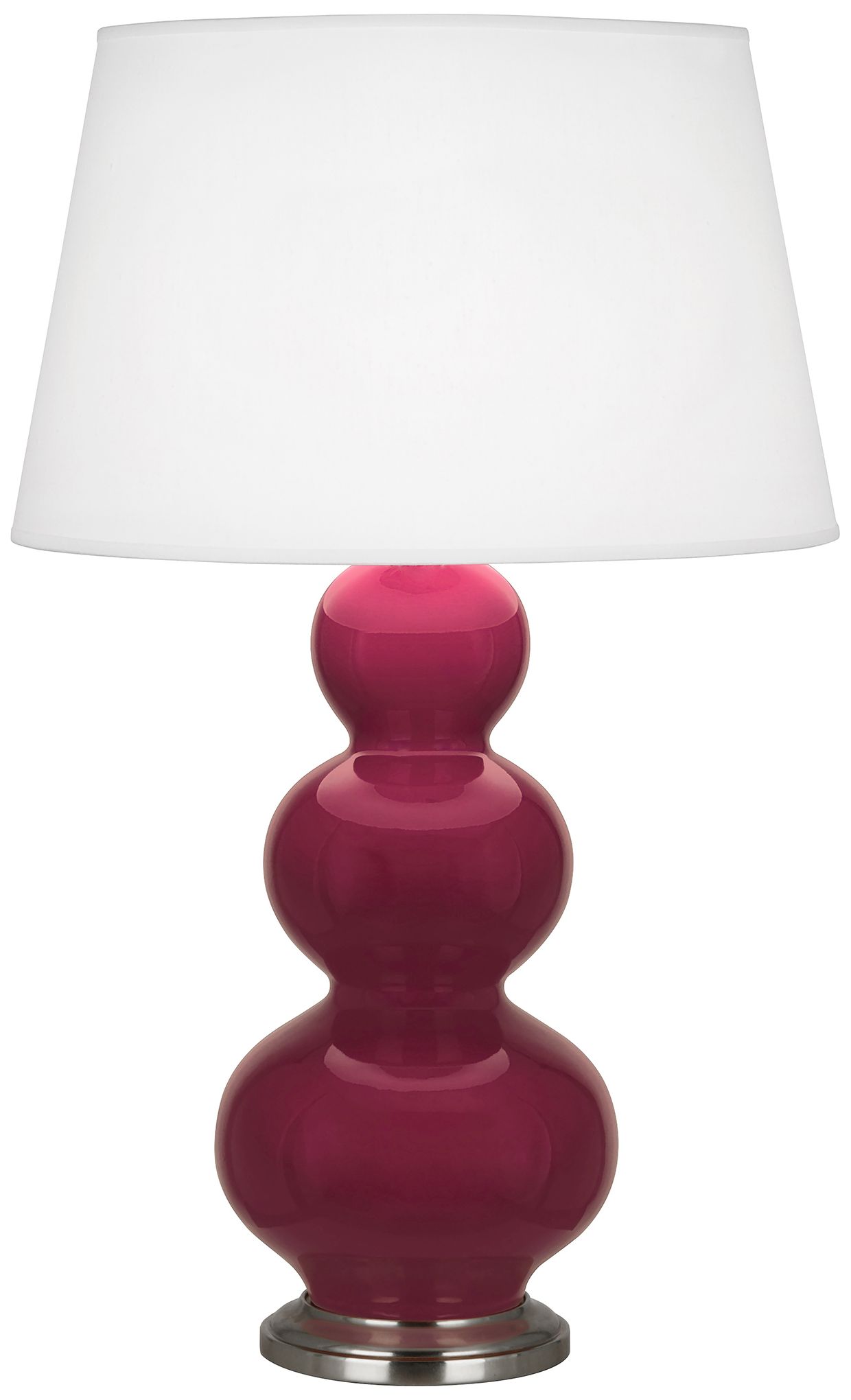 Triple Gourd 32.75"H Sugar Plum Antique Silver Table Lamp Made to Order