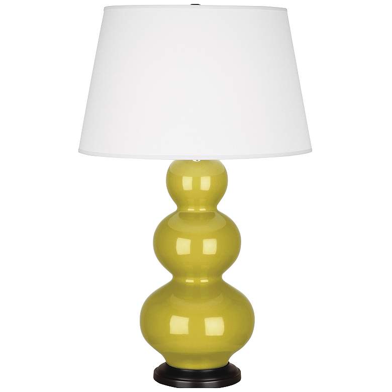 Image 1 Triple Gourd 32.75" High Citron And Deep Patina Bronze Table Lamp