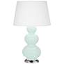 1_Triple Gourd 32.75" High Mint Glazed Antique Silver Finish Table Lamp