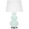 Triple Gourd 32.75" High Mint Glazed Antique Silver Finish Table Lamp
