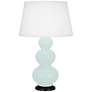 1_Triple Gourd 32.75" High Mint Glazed Deep Patina Bronze Finish Table Lamp