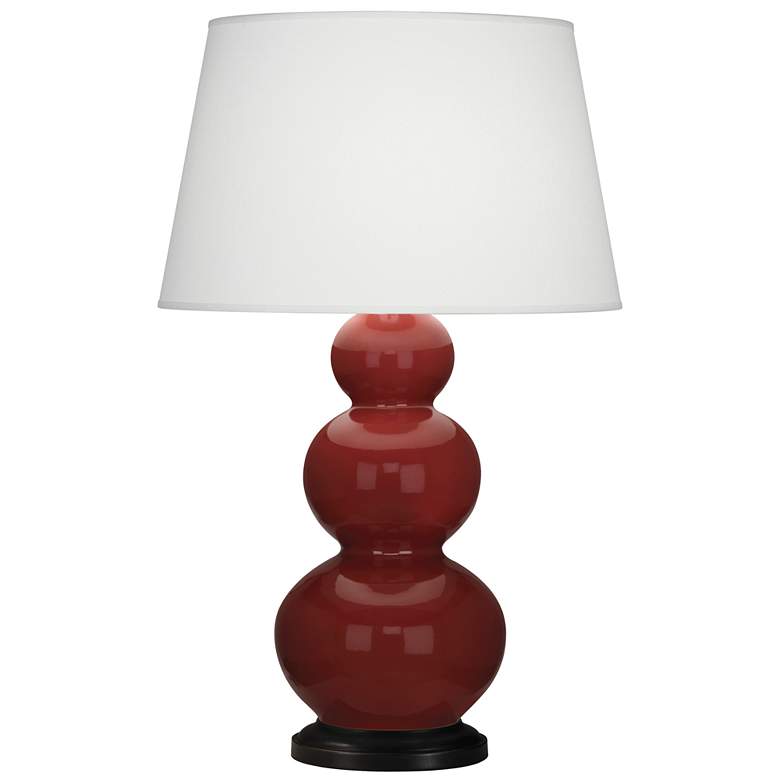 Image 1 Triple Gourd 32.75" High Oxblood Deep Patina Bronze Finish Table Lamp