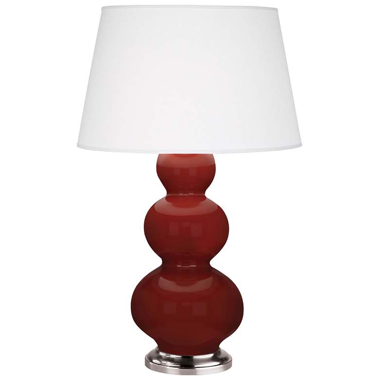 Image 1 Triple Gourd 32.75" High Oxblood Finish Antique Silver Accent Table Lamp