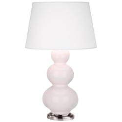 Triple Gourd 32.75" High Rose Water Antique Silver Finish Table Lamp