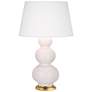 1_Triple Gourd 32.75" High Rose Water Finish Antique Brass Accent Table Lamp