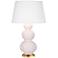 Triple Gourd 32.75" High Rose Water Finish Antique Brass Accent Table Lamp