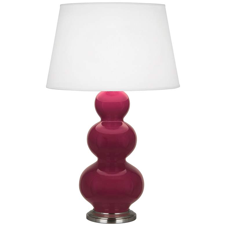 Image 1 Triple Gourd 32.75" High Sugar Plum Antique Silver Finish Table Lamp